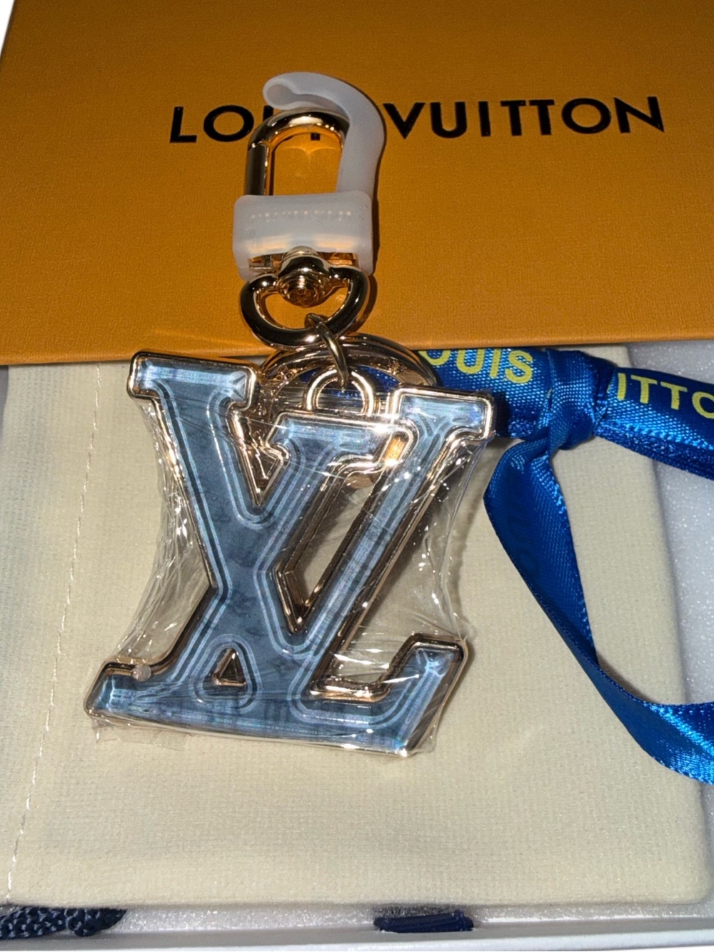 Luxury Style Blue Charm Keychain Purse Bag Charm Accessory